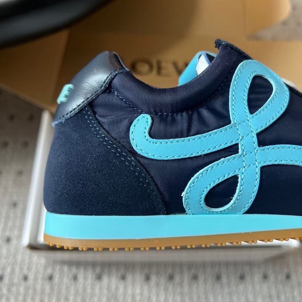 Loewe Navy Blue & Turquoise Low-Top Sneakers - Picture 5 of 5